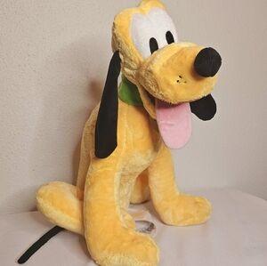 DISNEY- AUTHENTIC PLUTO PLUSH MED 13 3/4" Tag-If Lost Please Return To Mickey